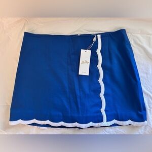 Lilly Pulitzer Royal Blue Mini Skirt with White Scallop Trim